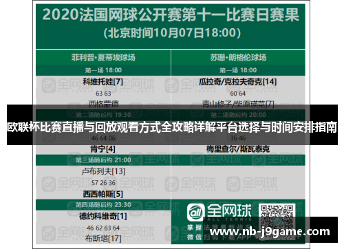 欧联杯比赛直播与回放观看方式全攻略详解平台选择与时间安排指南